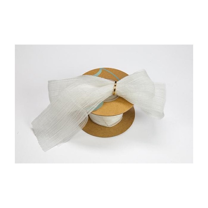 NASTRO CRINKLE CHIFFON 38MMX10MT BIANCO